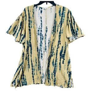 Maurices Womens XXL Tie Dye Kimono‎ Cardigan Duster Open Front Short Sleeve